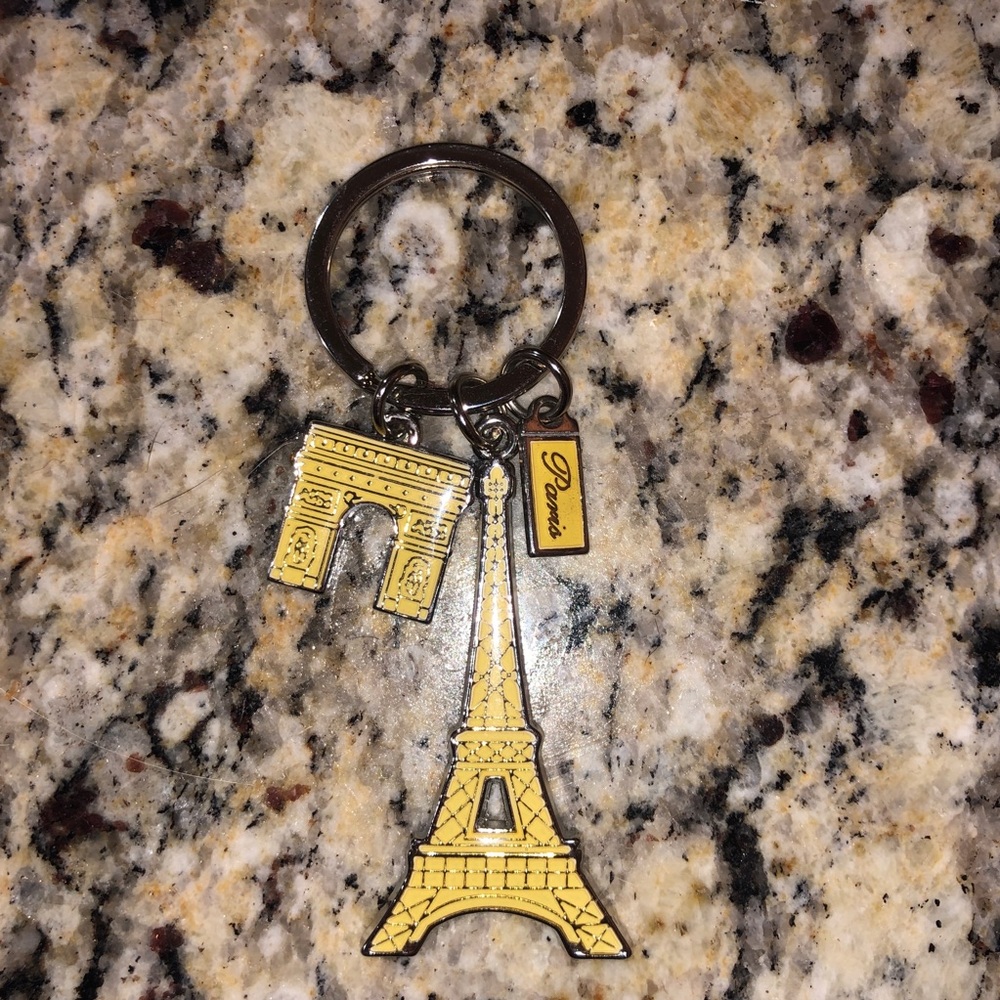 Paris Keychain Eiffel Tower Arc De Triomphe Bag C… - image 1